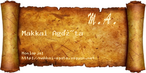 Makkai Agáta névjegykártya